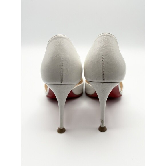Christian Louboutin Spike Cross 100 White Stud Strap Heels Pumps Sz EU 36.5 - Picture 6 of 11